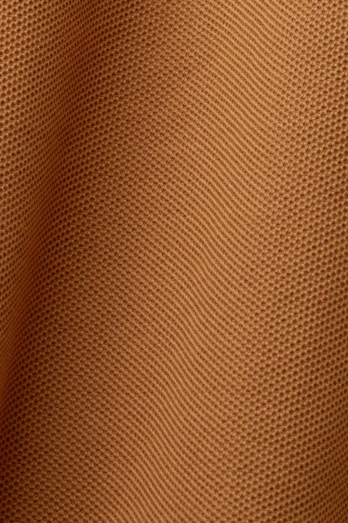 Piqué-Poloshirt mit Glitzer, 100 % Baumwolle, CAMEL, detail image number 5