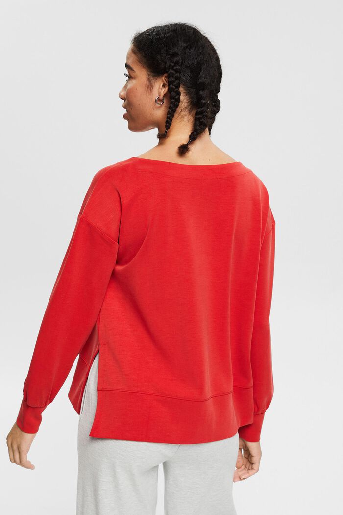 Mit TENCEL™: Sweatshirt mit Seitenschlitzen, ORANGE RED, detail image number 3