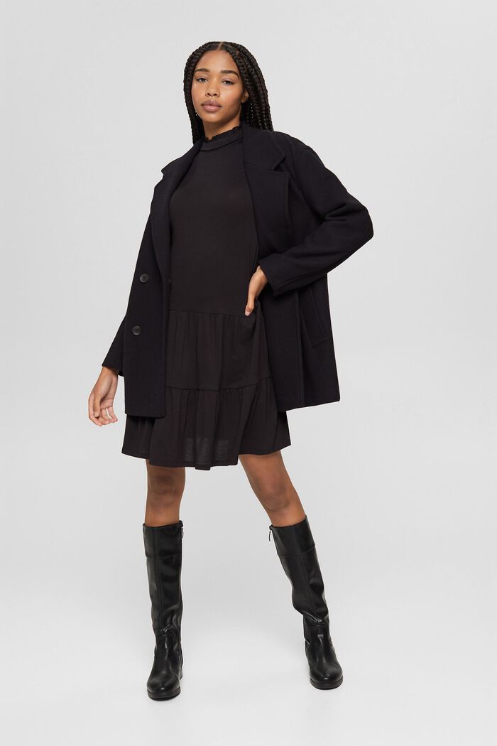 Jerseykleid aus LENZING™ ECOVERO™, BLACK, detail image number 1