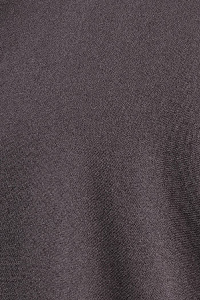 Robe chemise longueur midi en soie, DARK GREY, detail image number 5