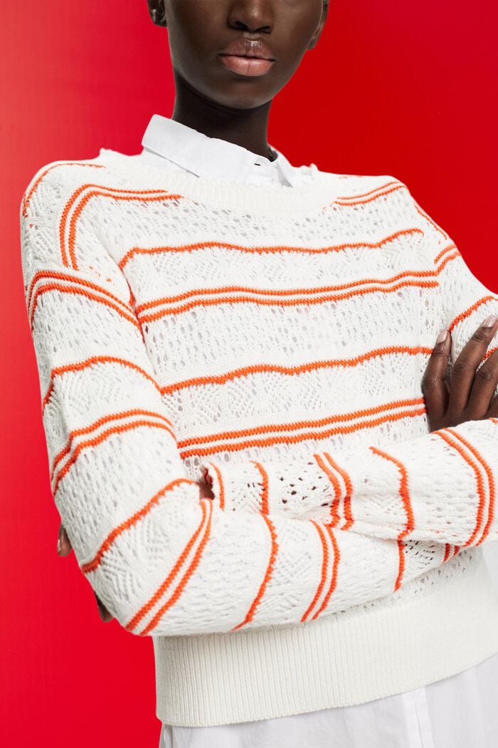 Strukturierter Pullover aus nachhaltiger Baumwolle, NEW OFF WHITE, detail image number 2