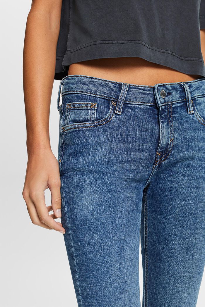 En matière recyclée : le jean stretch de coupe Skinny Fit à taille mi-haute, BLUE MEDIUM WASHED, detail image number 2