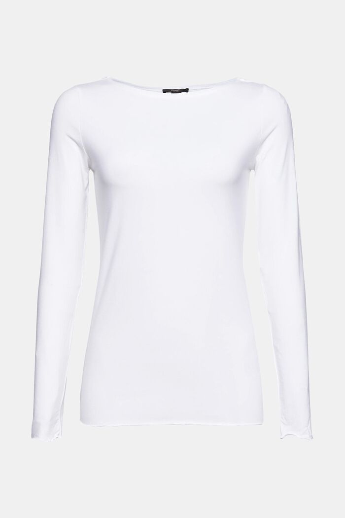 T-shirt à manches longues en coton biologique mélangé, NEW WHITE, detail image number 5