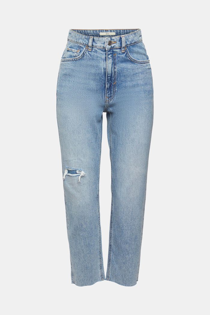Slim-Fit-Jeans mit geripptem Detail, BLUE MEDIUM WASHED, detail image number 7