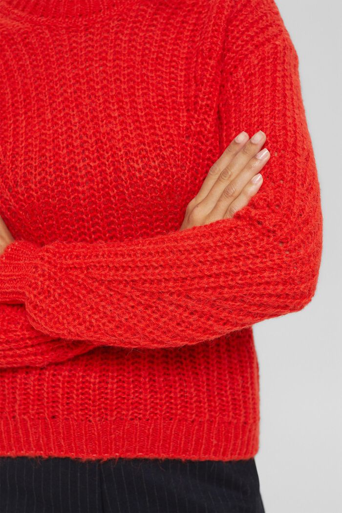Mit Alpaka: Musterstrick-Pullover, ORANGE RED, detail image number 2