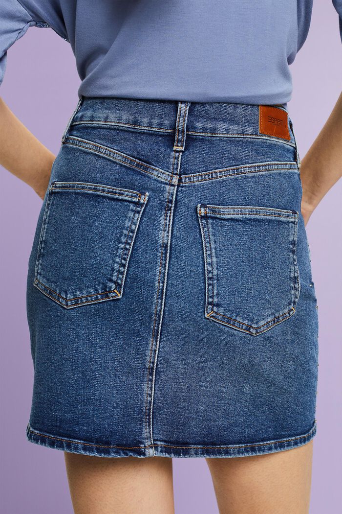 Mini-jupe en jean ornée de strass, BLUE MEDIUM WASHED, detail image number 2