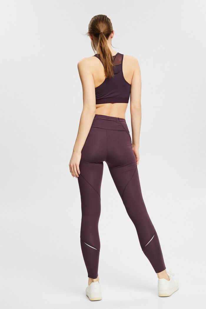 Recycelt: Active Leggings mit E-Dry, AUBERGINE, detail image number 3