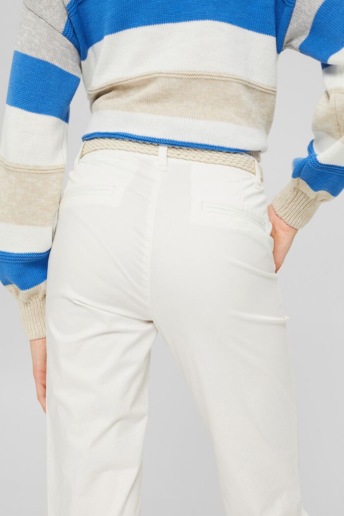 Chino à ceinture tressée, WHITE, detail image number 0