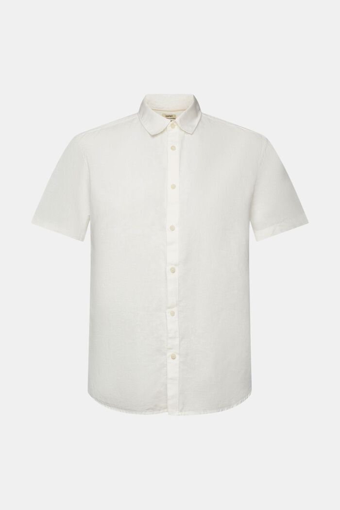 T-shirt à manches courtes en mélange de lin et de coton, OFF WHITE, detail image number 7