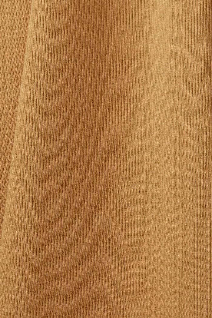 Robe longueur midi en jersey côtelé, coton stretch, TOFFEE, detail image number 5