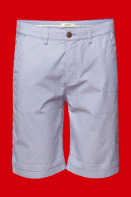 Gestreifte Chino-Shorts, 100 % Baumwolle
