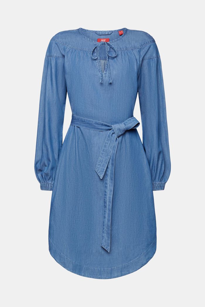 Robe en jean léger dotée d’une ceinture à nouer, BLUE MEDIUM WASHED, detail image number 5
