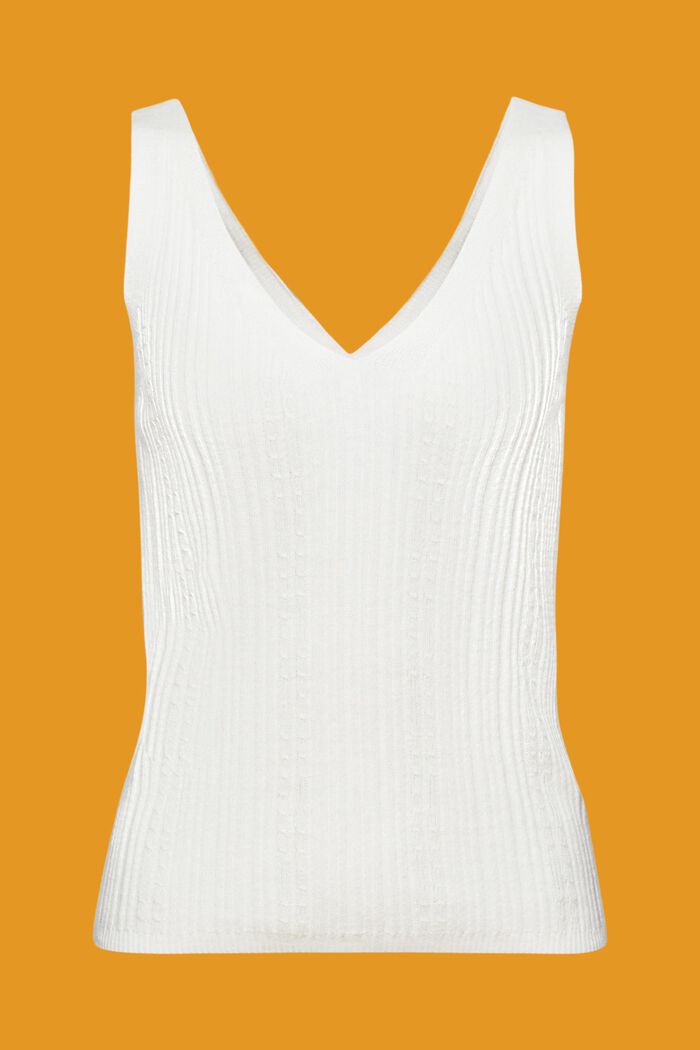 Pullover mit V-Ausschnitt, OFF WHITE, detail image number 5