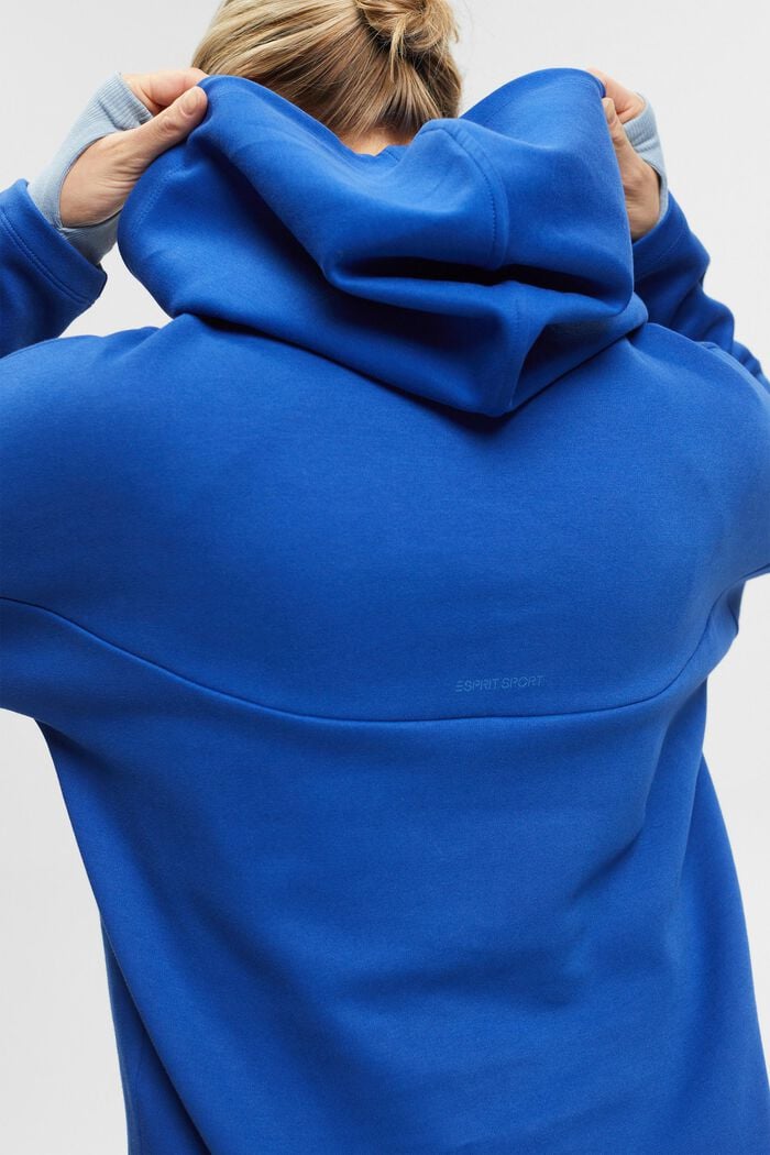Sweat à capuche au toucher doux, coton biologique mélangé, BRIGHT BLUE, detail image number 2