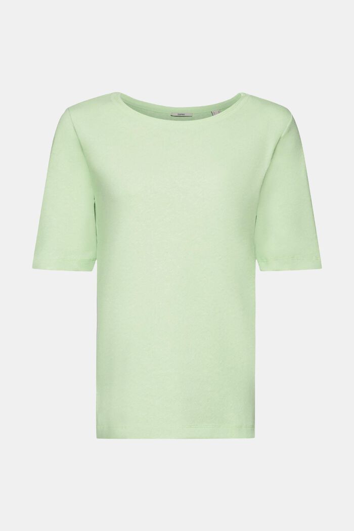T-shirt en lin mélangé, CITRUS GREEN, detail image number 5