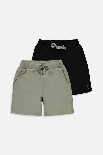 Lot de 2 shorts molletonnés, DUSTY GREEN, overview