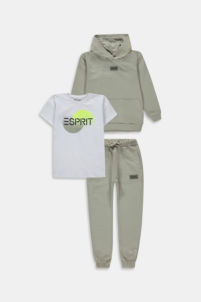 Lot mixte : sweat à capuche, t-shirt et pantalon de jogging, DUSTY GREEN, detail image number 0
