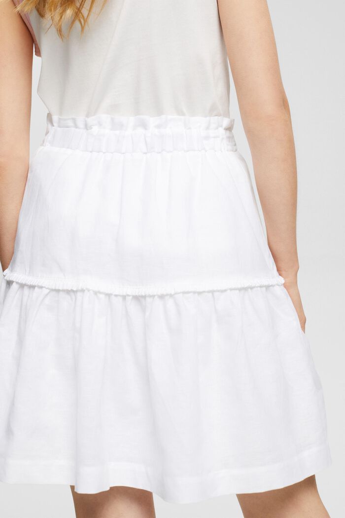 Mini-jupe en lin mélangé, WHITE, detail image number 5