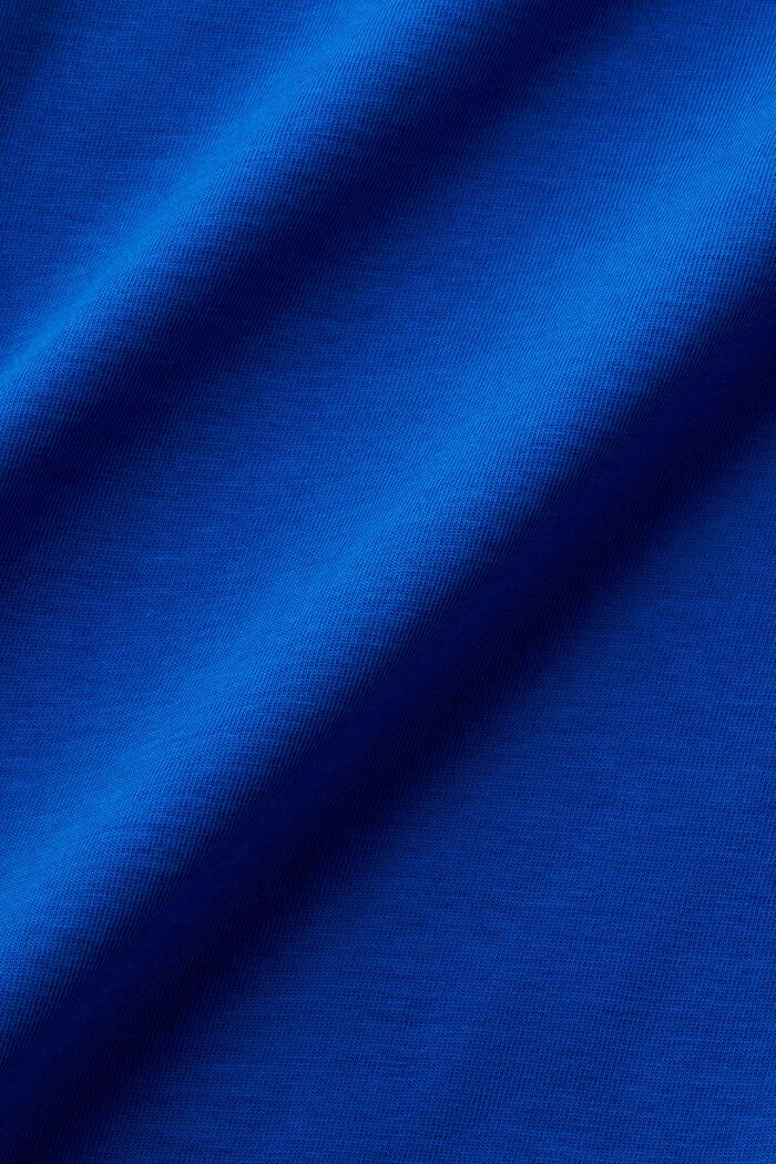 T-shirt à col en maille moulinée multicolore, BRIGHT BLUE, detail image number 5