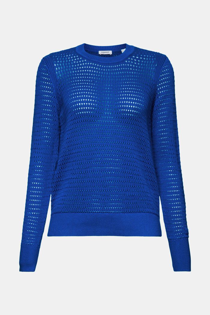 Mesh-Pullover, BRIGHT BLUE, detail image number 6