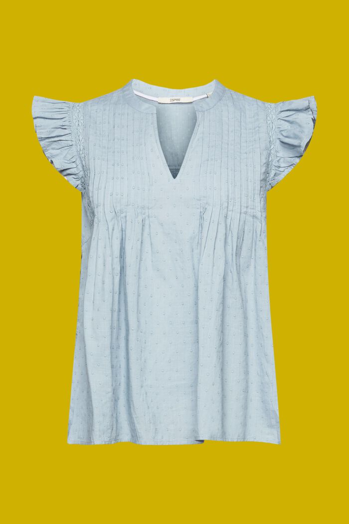 Ärmellose Bluse aus Swiss Dot, 100 % Baumwolle, LIGHT BLUE LAVENDER, detail image number 5