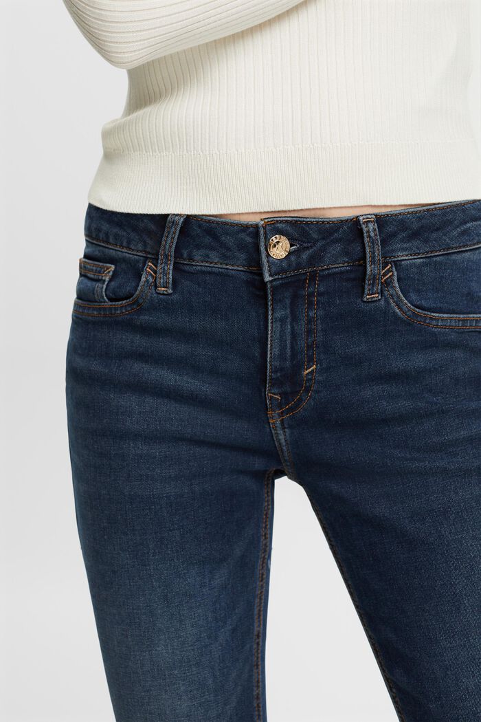 Jean stretch de coupe Slim Fit à taille mi-haute, BLUE DARK WASHED, detail image number 2