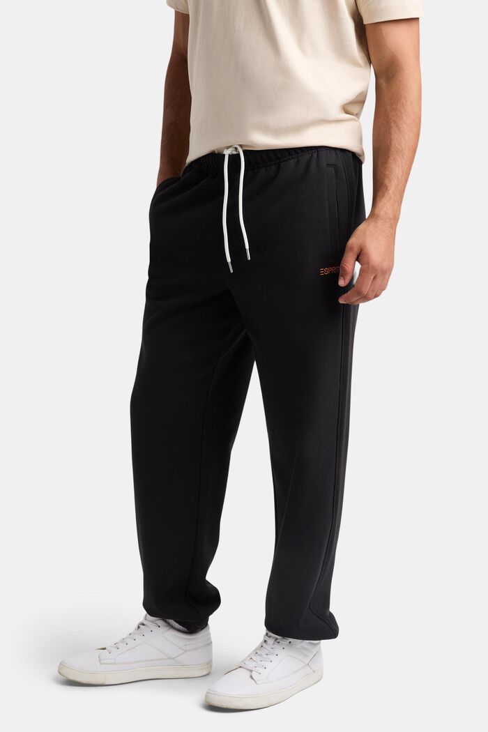 Pantalon de jogging en coton molletonné orné d’un logo, BLACK, detail image number 0