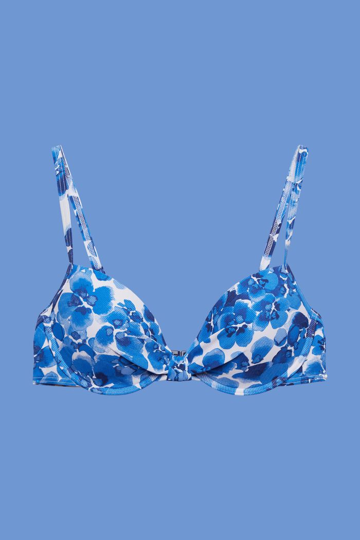 En matière recyclée : le haut de bikini rembourré à armatures, BLUE, detail image number 4