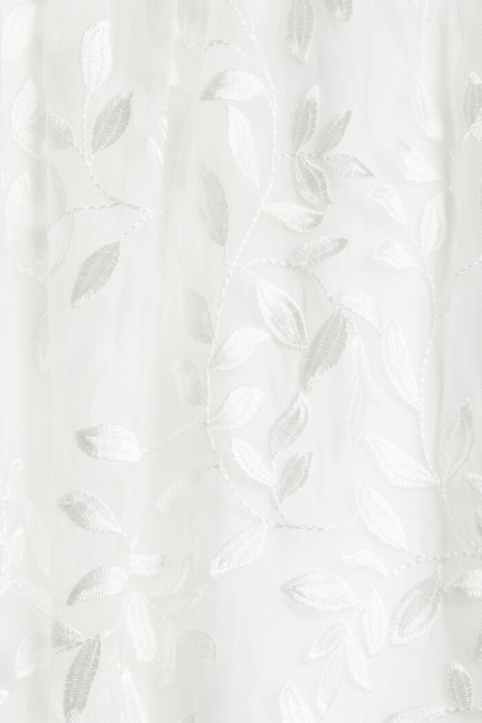 Jupe maxi longueur ornée de feuilles appliquées, OFF WHITE, detail image number 4