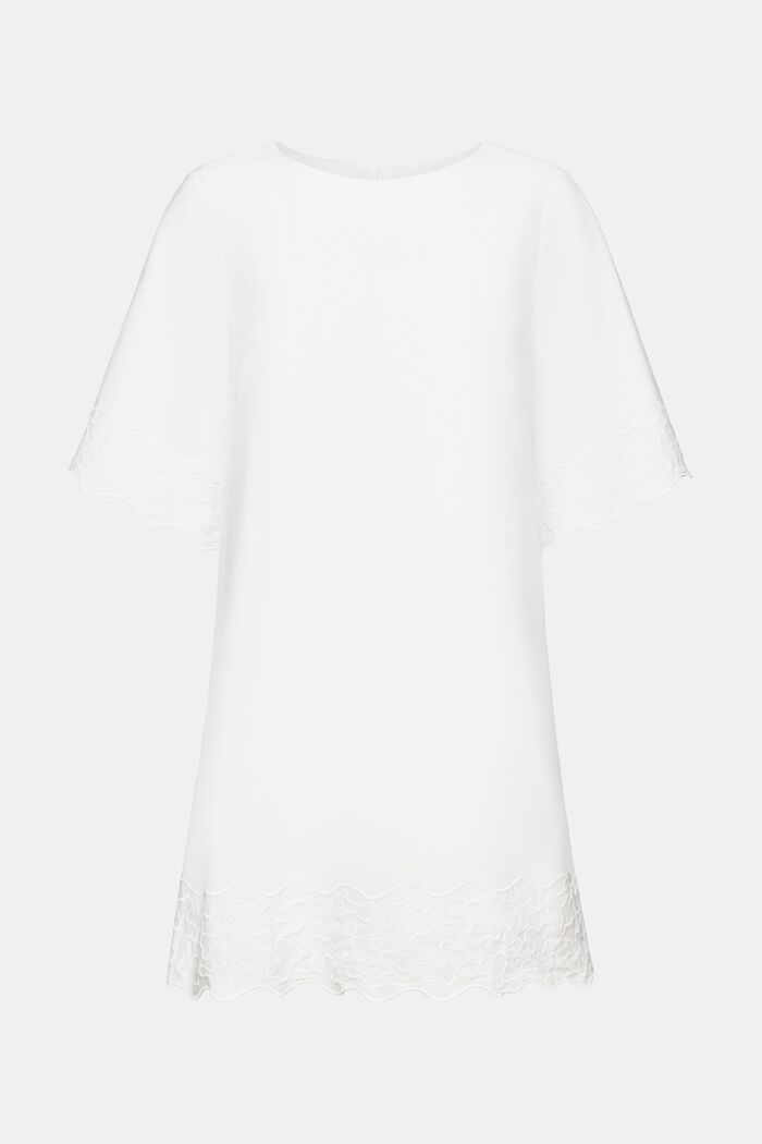 Mini-robe brodée à manches évasées, OFF WHITE, detail image number 6
