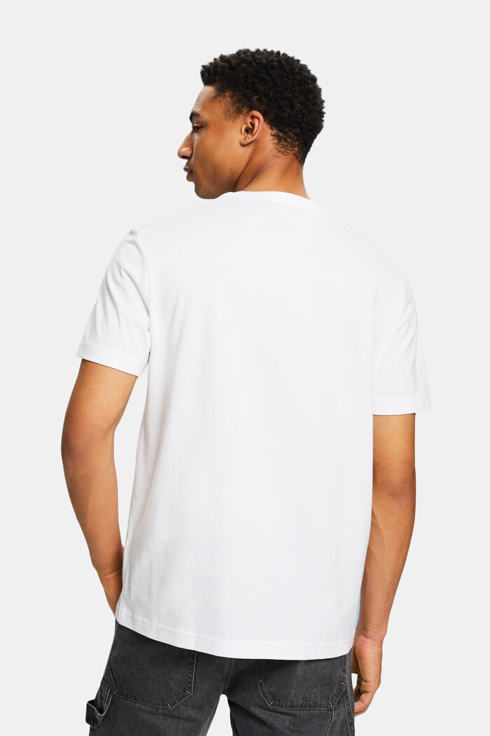 T-shirt col ras-du-cou en jersey de coton Pima, WHITE, detail image number 2