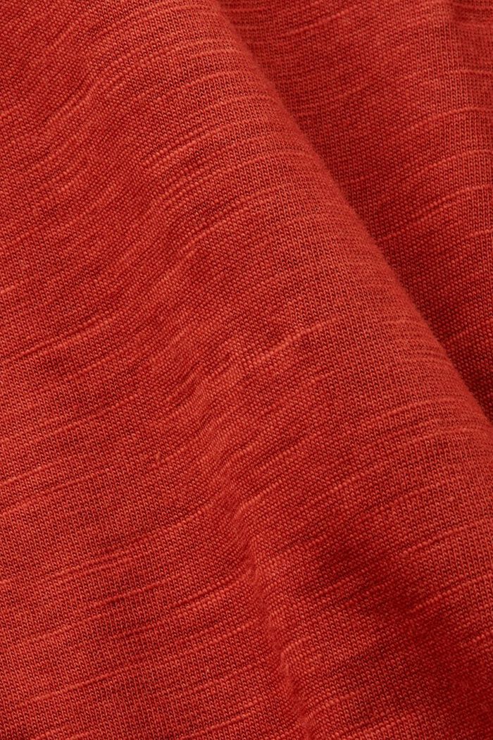 Haut en coton à manches ornées d’œillets, TERRACOTTA, detail image number 5
