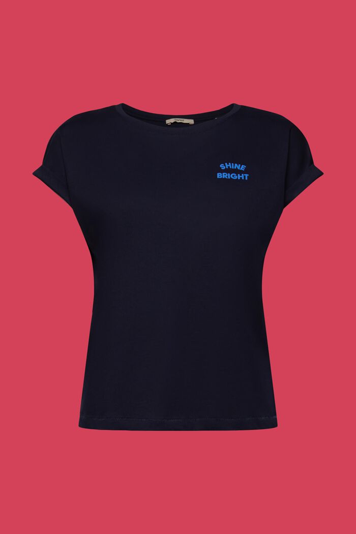 T-shirt orné d’un minuscule imprimé, 100 % coton, NAVY, detail image number 6