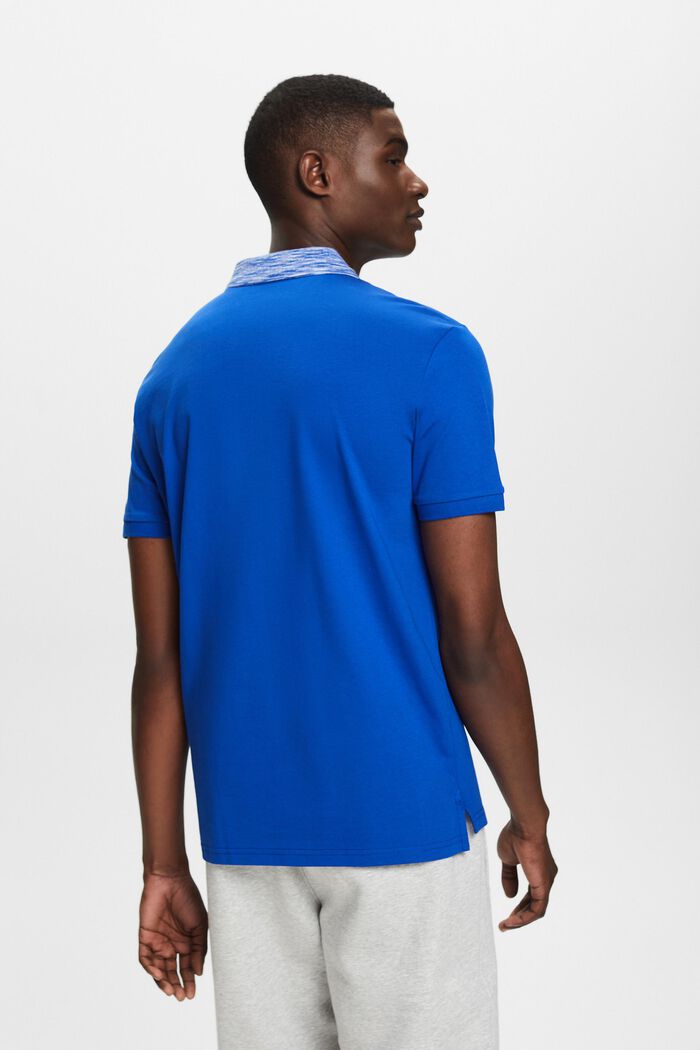 Poloshirt mit Space-Dye-Kragen, BRIGHT BLUE, detail image number 2