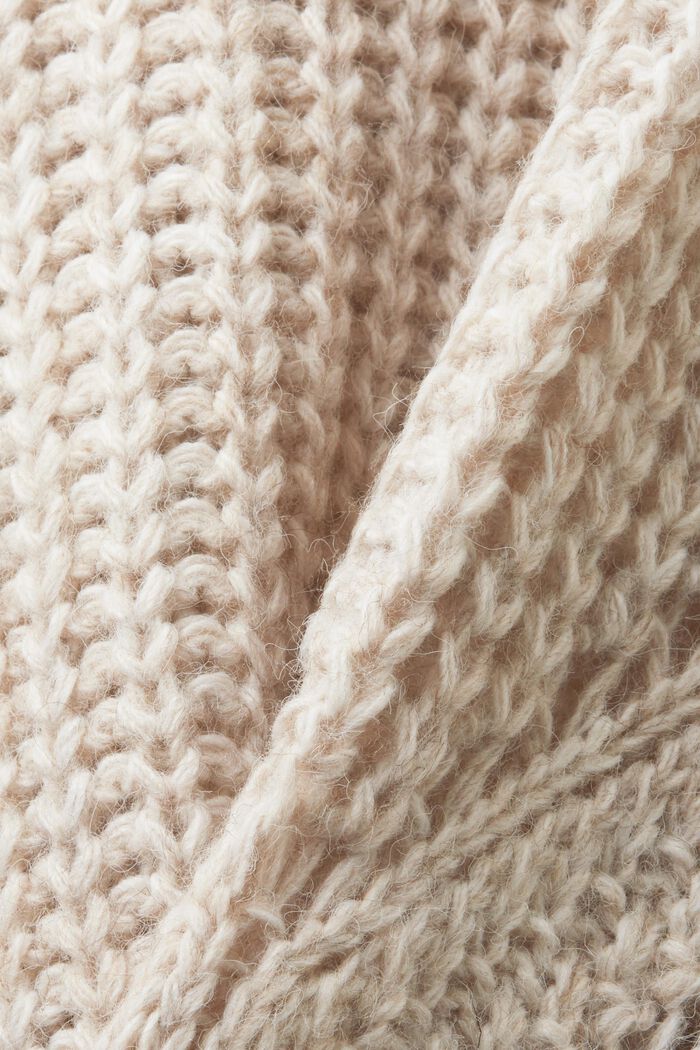 Cardigan en maille ajourée de laine mélangée, DUSTY NUDE, detail image number 5