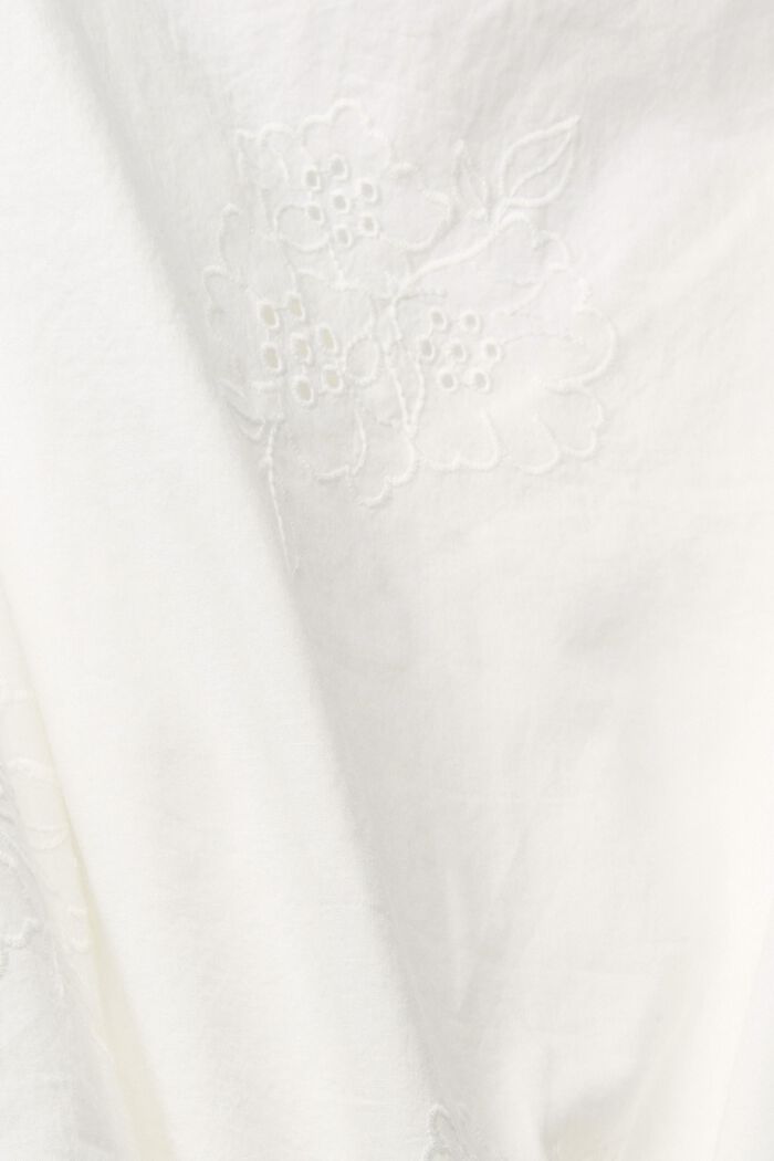 Pyjama court à motif floral brodé, OFF WHITE, detail image number 4