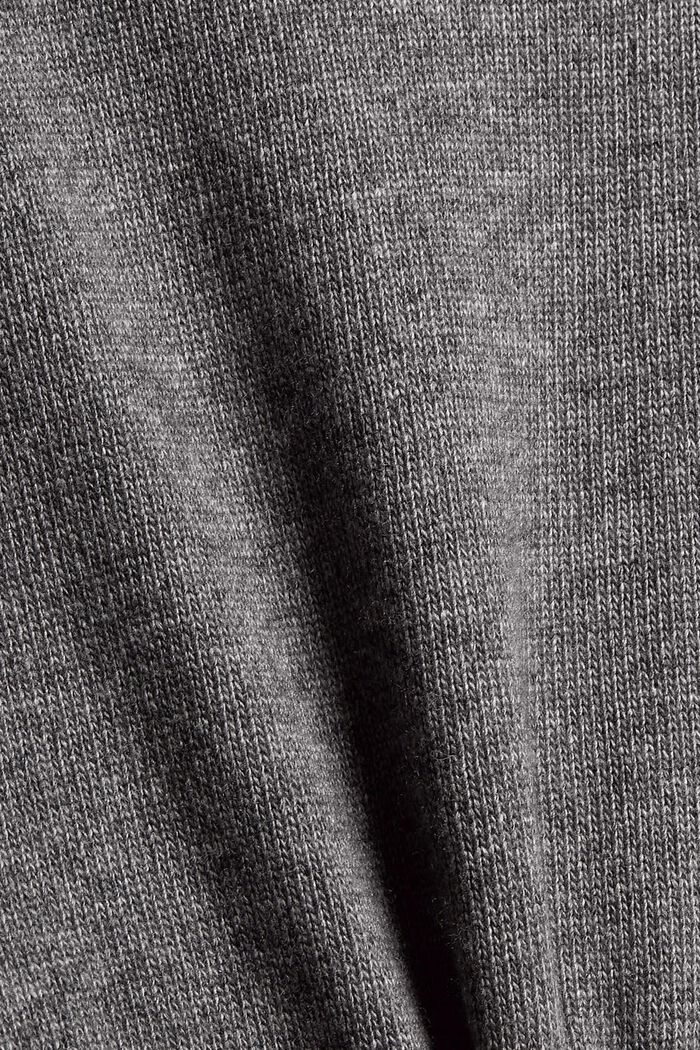 À teneur en laine et en cachemire : le pull-over à col droit, NEW MEDIUM GREY, detail image number 4