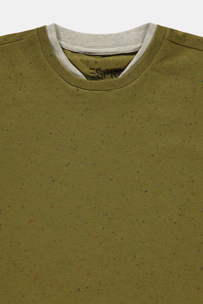 T-Shirt mit Doppel-Kragen aus Baumwolle, LEAF GREEN, detail image number 2