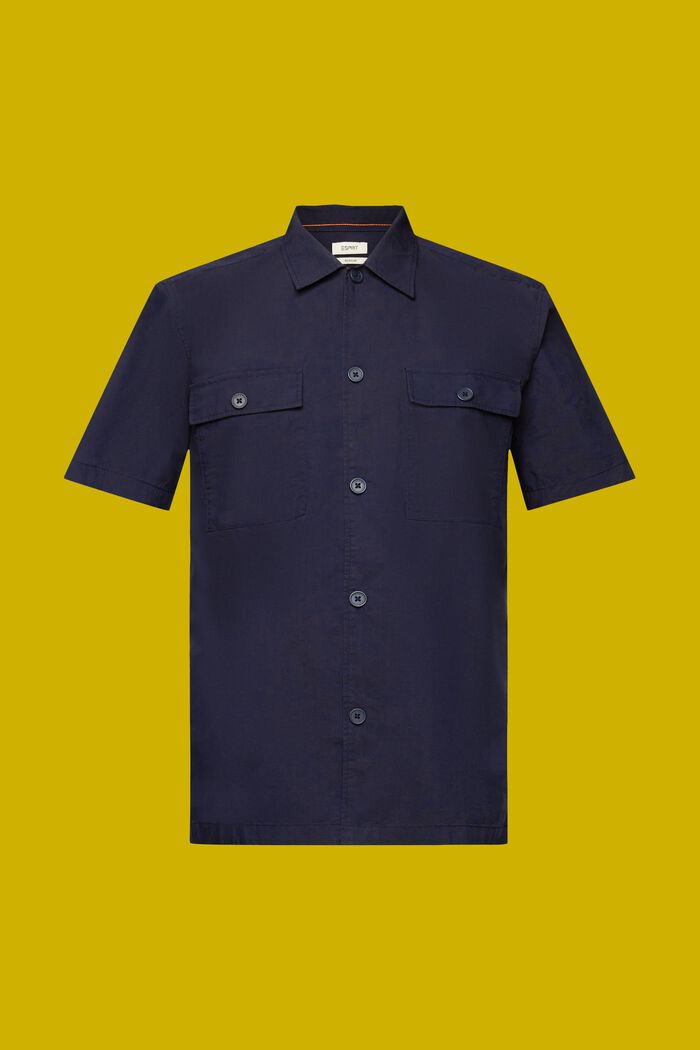 T-shirt à manches courtes, coton mélangé, NAVY, detail image number 5