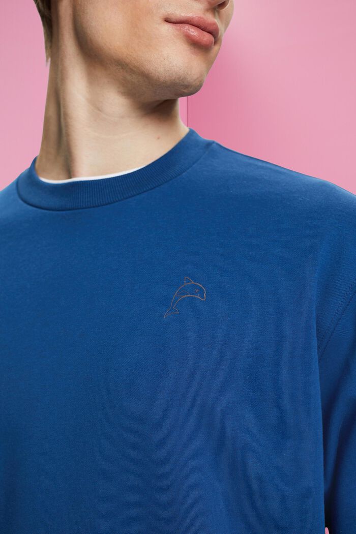 Sweatshirt mit kleinem Delfinprint, BRIGHT BLUE, detail image number 2