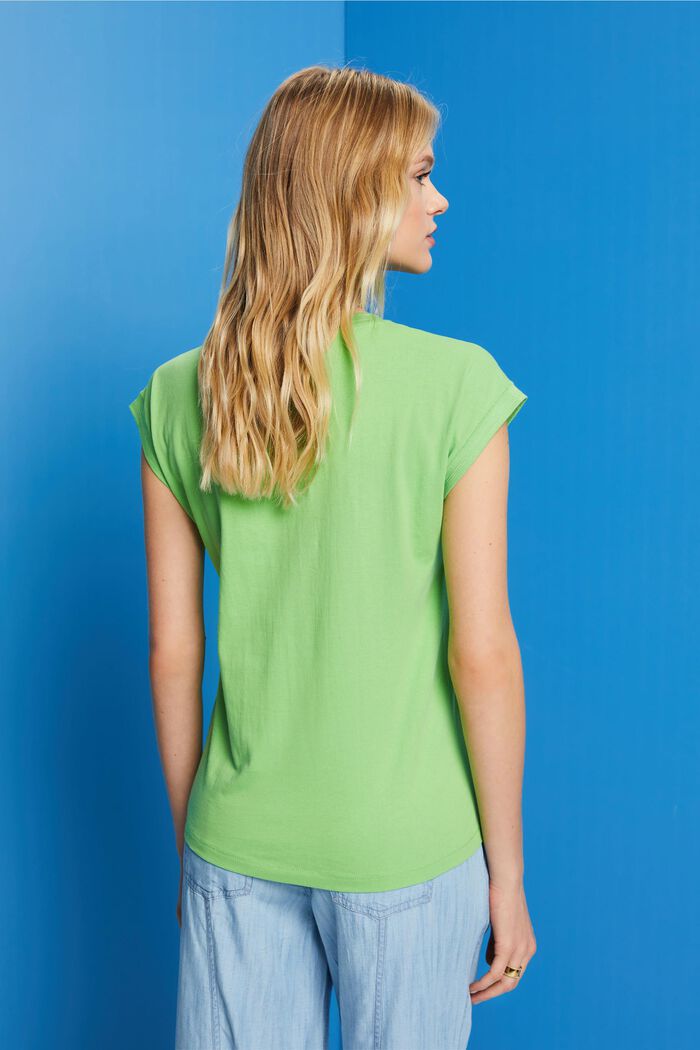 T-shirt en coton, GREEN, detail image number 3