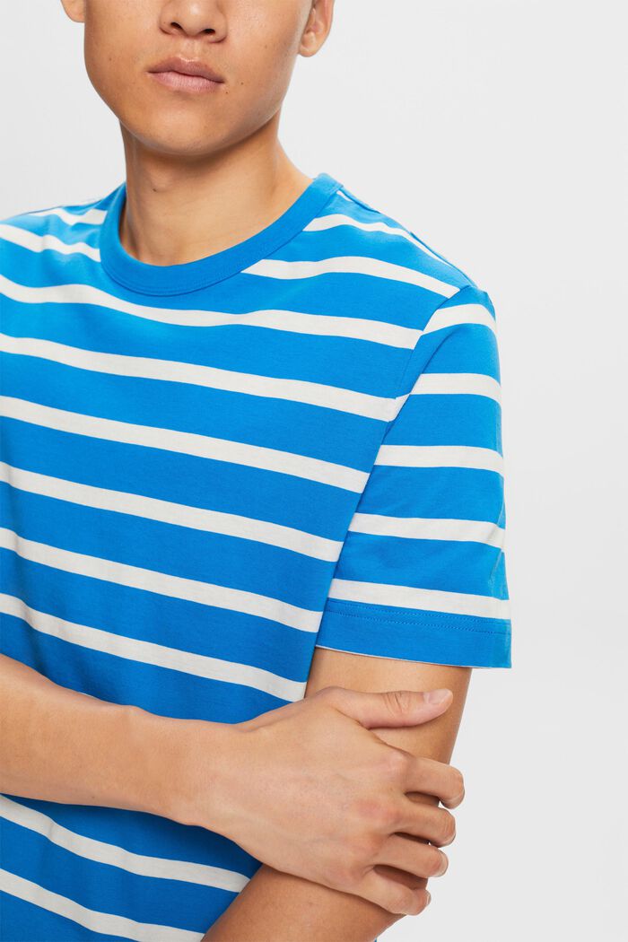 T-shirt rayé en jersey de coton, BLUE, detail image number 2