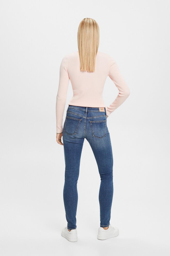 Skinny Jeans mit mittlerer Bundhöhe, BLUE MEDIUM WASHED, detail image number 4