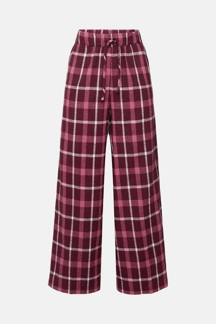 Pantalon de pyjama à carreaux en flanelle de coton, BORDEAUX RED, detail image number 2