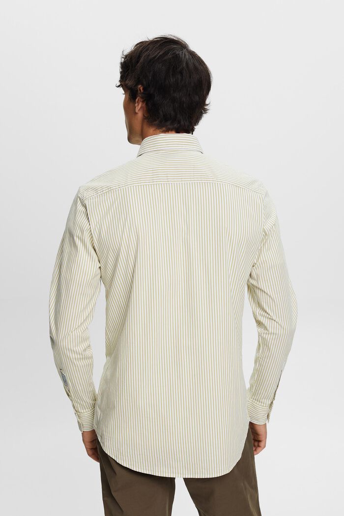Gestreiftes Hemd aus Baumwoll-Popeline, PISTACHIO GREEN, detail image number 3