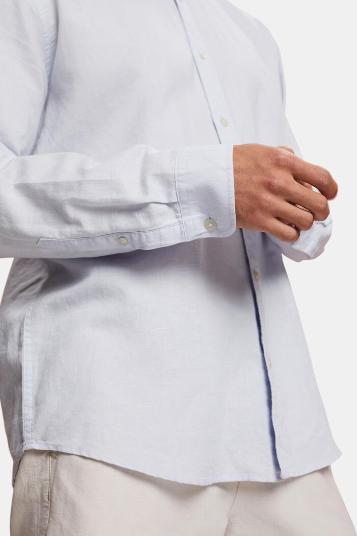 Button-Down-Hemd aus Baumwolle und Leinen, LIGHT BLUE, detail image number 2