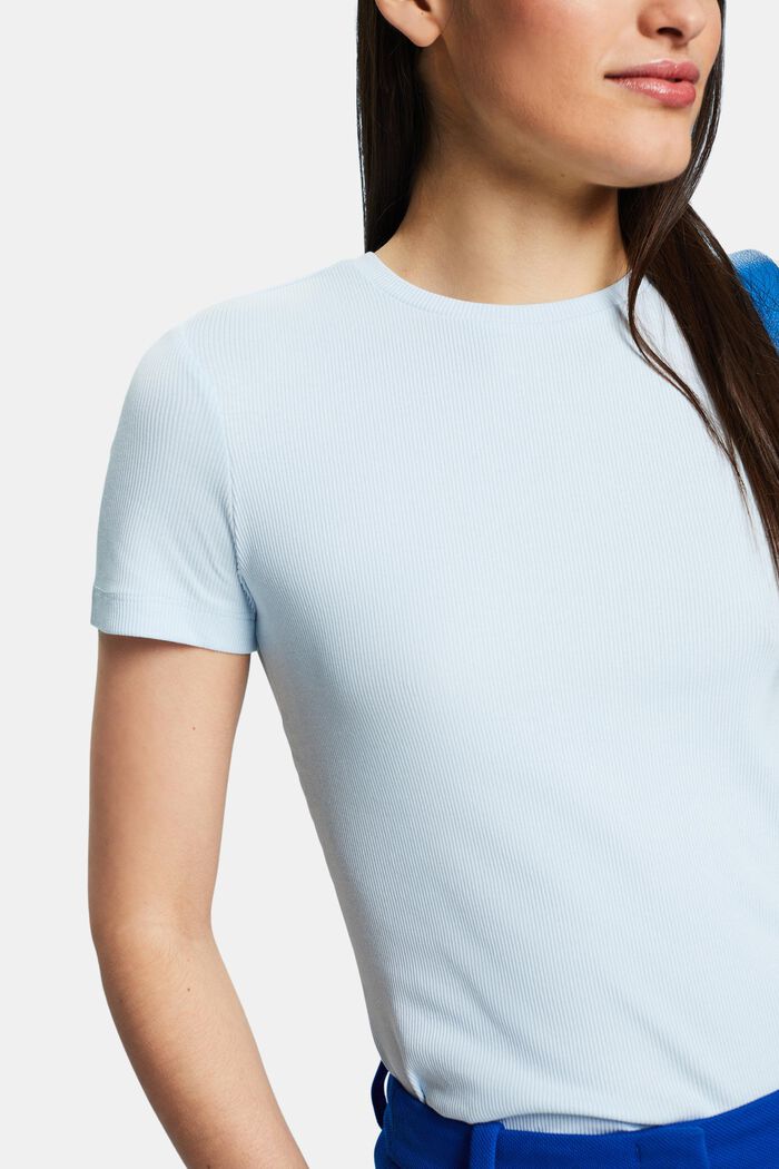 T-shirt col rond en jersey de coton, PASTEL BLUE, detail image number 2