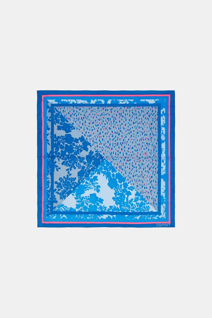 Recycelt: Halstuch mit kunstvollem Print, GREY BLUE, detail image number 0