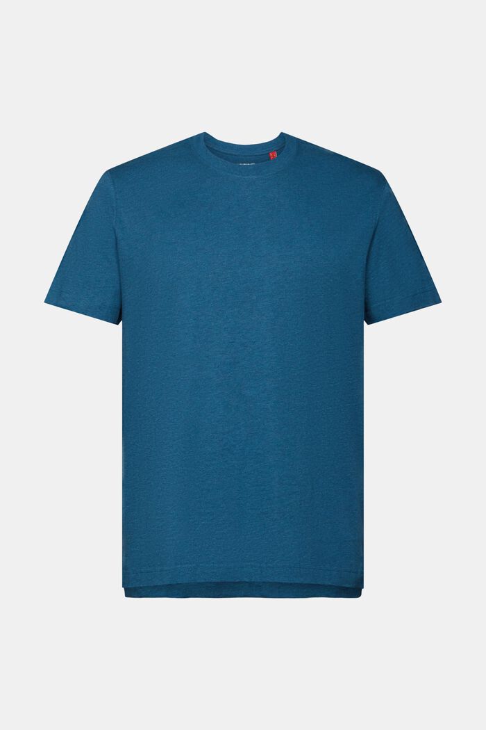 T-shirt à encolure ronde, 100 % coton, GREY BLUE, detail image number 5