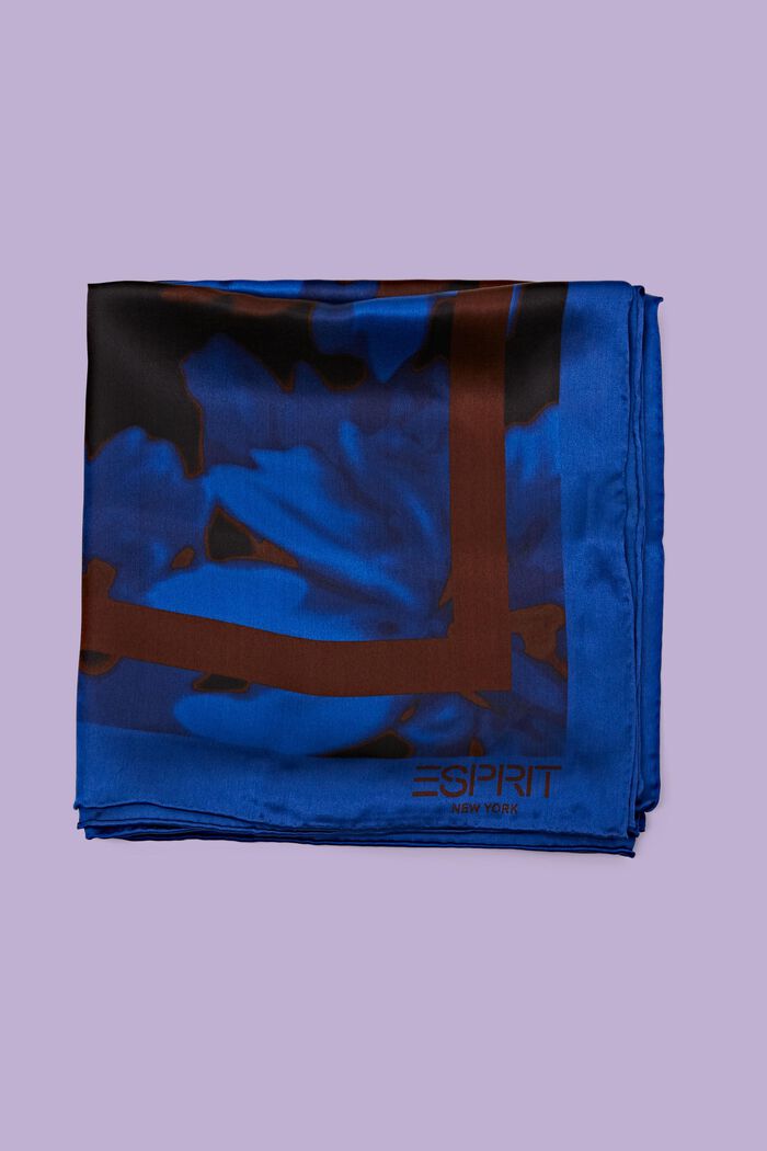 Foulard en soie carré, BRIGHT BLUE, detail image number 0